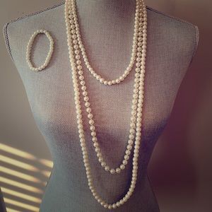 Pearl Necklaces and Bracelet